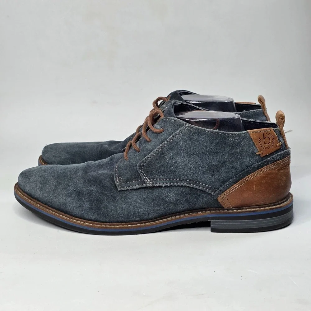Bugatti Men's Oxford Dress Shoes Size 11 EU 44 Blue Teal Suede Lace Up Boots‎